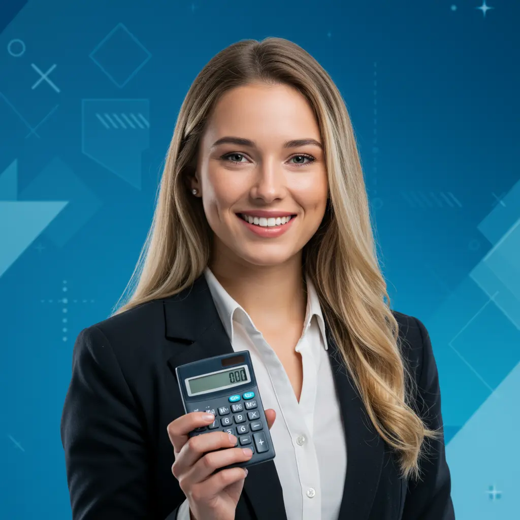 Professional woman with calculator